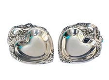 Vintage Elegant F.B.ROGERS Silver Co Silver Plate "Twin Heart Bonbons" Repousse