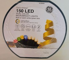 GE 150 ct Dual Color Light Microbright LED Multi Warm White 43ft Holiday 8-in-1