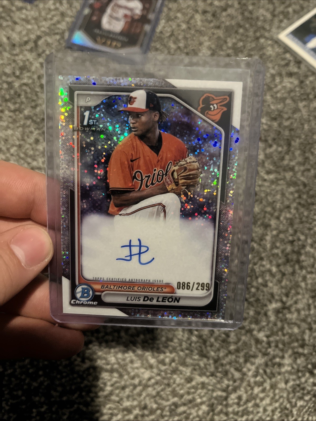 Luis De Leon 2024 Bowman Chrome Baseball 1st Chrome Speckle Refractor Auto /299
