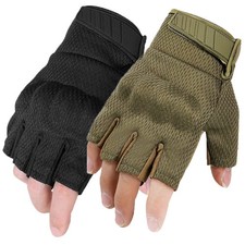 Tactical Military Fingerless Gloves Mens Outdoor Cycling Half Finger Gloves