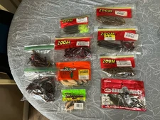 Zoom , Mister Twister Phantom Tackle & Others Assorted Lot Of Bass Fishing Lures
