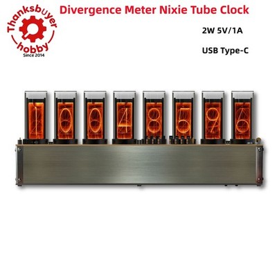 Divergence Meter 2W 5V/1A USB Type-C Nixie Tube Clock Support Networking