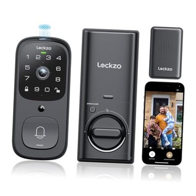 Video Smart Lock with Doorbell, 6 in 1 Keyless Entry Door Lock, Built-in WiFi 