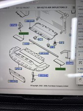 Deflettore aria originale Ford Focus Rs Mk1 NUOVO NOS 1227187 obsoleto singolo solo 1 
