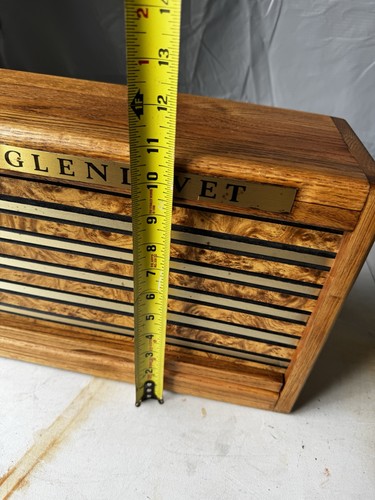 Rare Vintage The Glenlivet Scotch Whisky Roll Top Oak Wood Bread Box - Picture 10 of 10