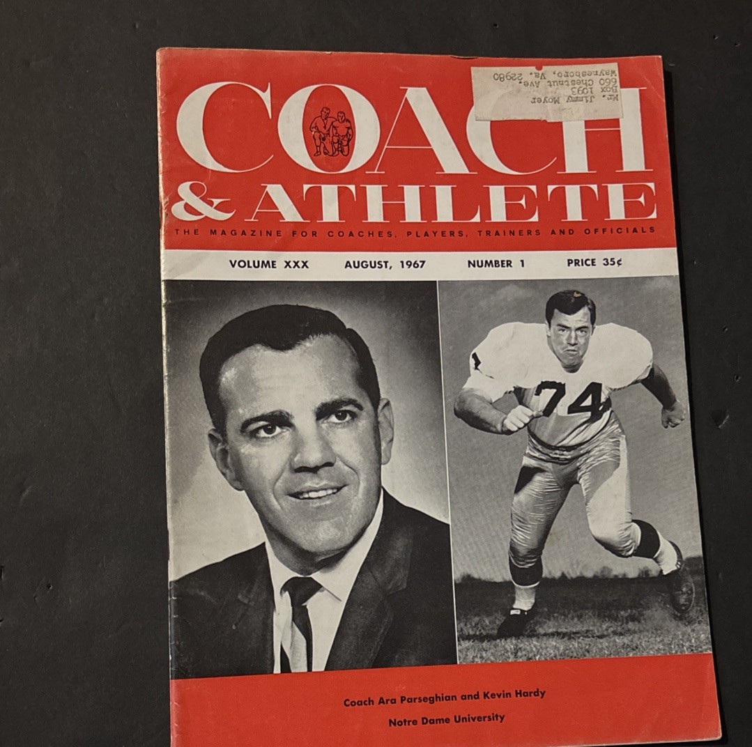Coach & Athlete August 1967 Ara Parseghian Cover Notre Dame Kevin Hardy 