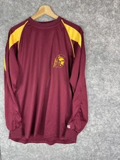 USC Trojans Pullover Mens XL Maroon Gold Team Issue Long Sleeve Football