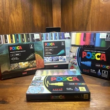 POSCA Acrylic Paint Marker Set Fine 4 Packs