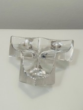 DAUM FRANCE Cubist Signed Cubist Crystal Bowl Signed Cube Crystal Sculpture