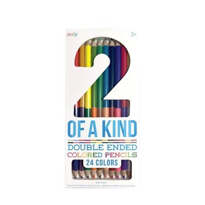 Ooly Colour Pencils Double Ended 2-in-1 Two of a Kind 24 Colours Colouring Fun