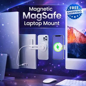 Magnétique MagSafe Chargeur sans fil de montage d'ordinateur portable iPhone 17 16 15 14 13 12 support