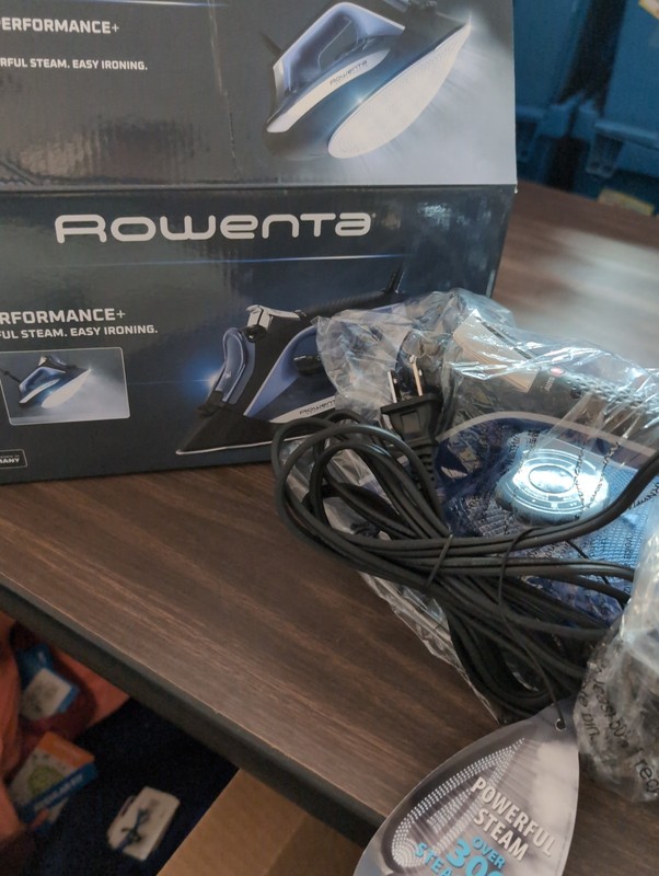 Rowenta Performance Steam Iron 1725W Stainless Steel Soleplate Black/Blue