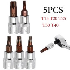 Rafford 5pcs Torx Screwdriver Bits 14 Drive T15-t40 Socket Wrench Tools Rafford 5pcs Torx Screwdriver Bits 14 Drive T15-t40 Socket Wrench Tools