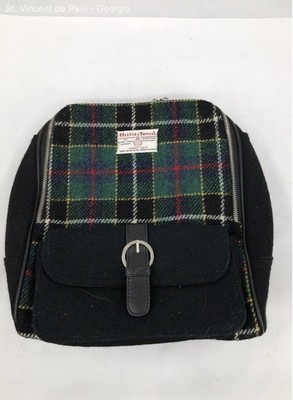 Glen Appin Two Tone Harris Tweed Naver Plaid Backpack Hand Woven Great Condition