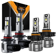 AUXBEAM 9012 LED Headlights + 5202 Fog Light Bulbs for GMC Sierra 1500 2014 2015