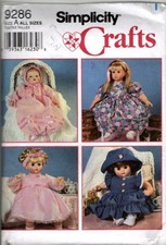 UNCUT SIMPLICITY 9286 DESIGN YOUR OWN DOLL CLOTHES