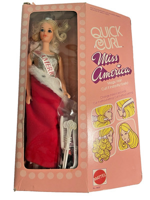 Vintage Barbie Quick Curl Miss America Doll w/ Steffie Face 8697 Mattel  1972
