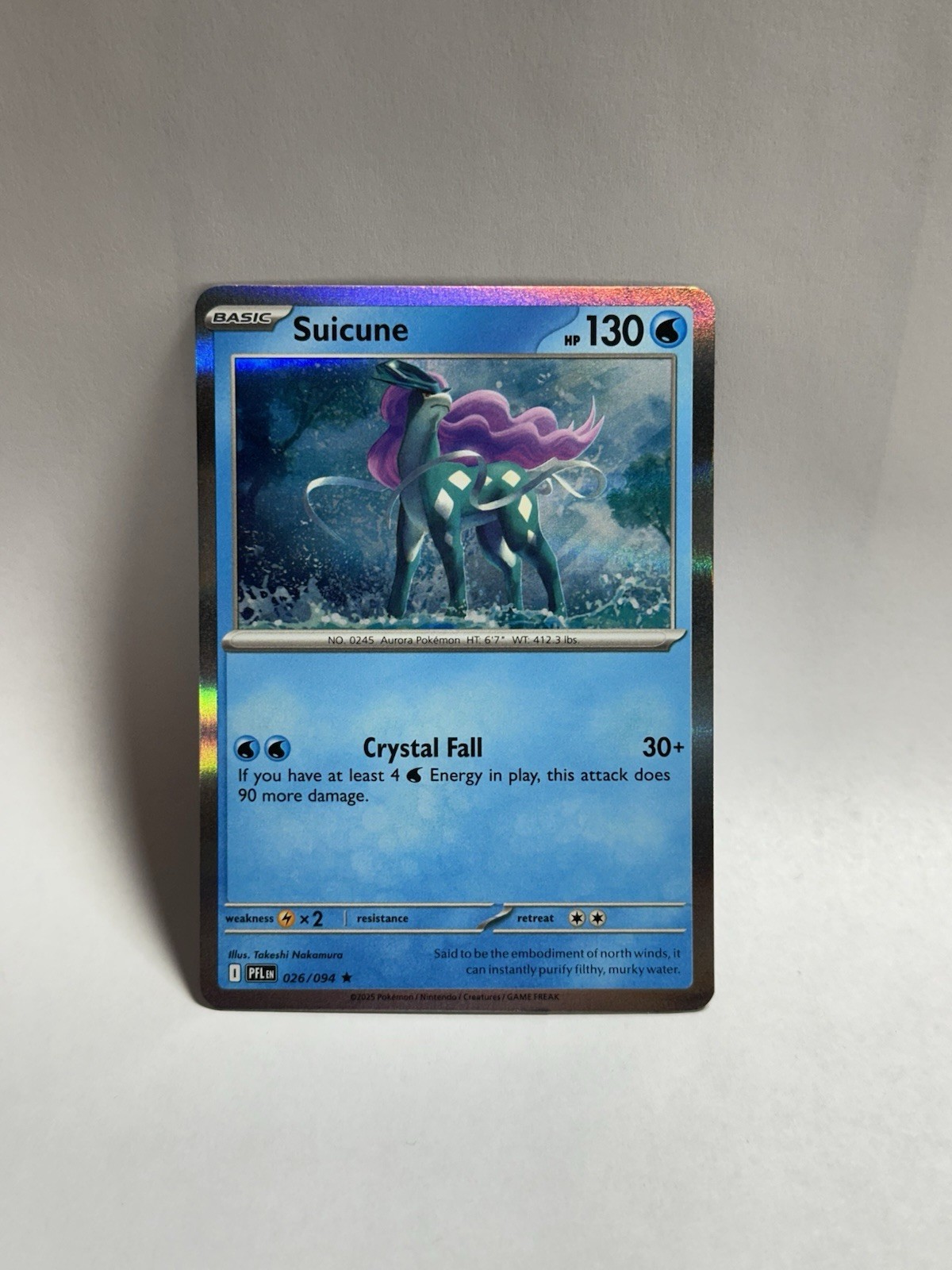 Suicune 026/094 Me02: Phantasmal Flames Holo