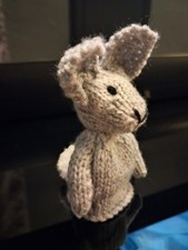 Hand knitted egg cosy- Rabbit grey  - NEW