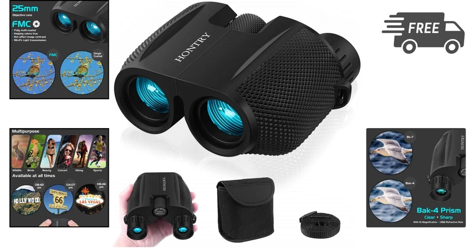 Binoculars for Adults and Kids 10x25 Compact Waterproof Bird Watching Sport - Image 2 of 4