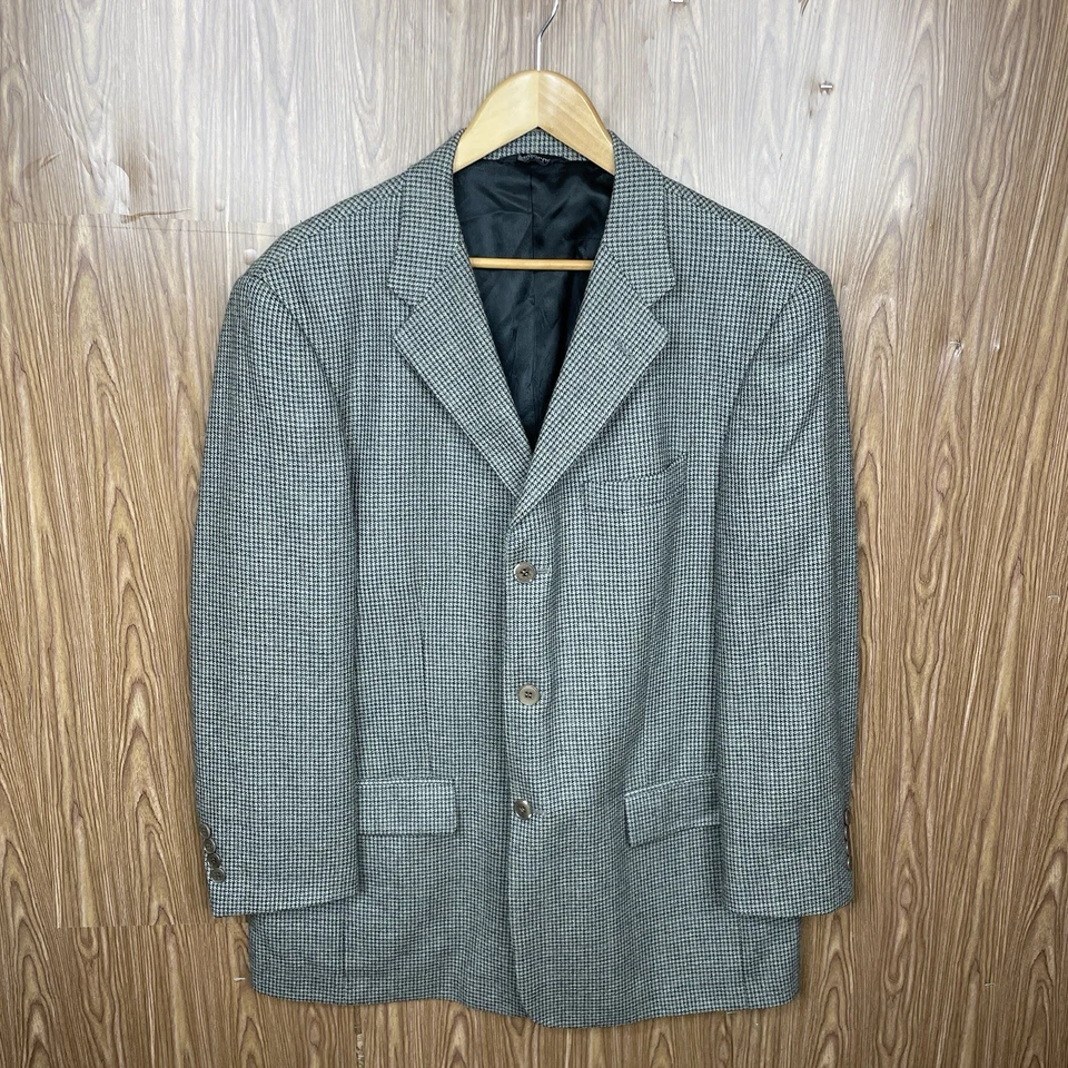 Abrigo deportivo Claiborne para hombre 46R verde multicolor suave texturizado lana doble ventilación Foto 2 de 4