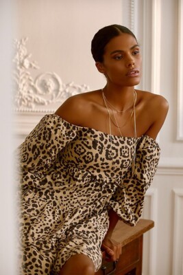 NEW Faithfull the Brand Inez Leopard Mini Dress Size Large Z66-9