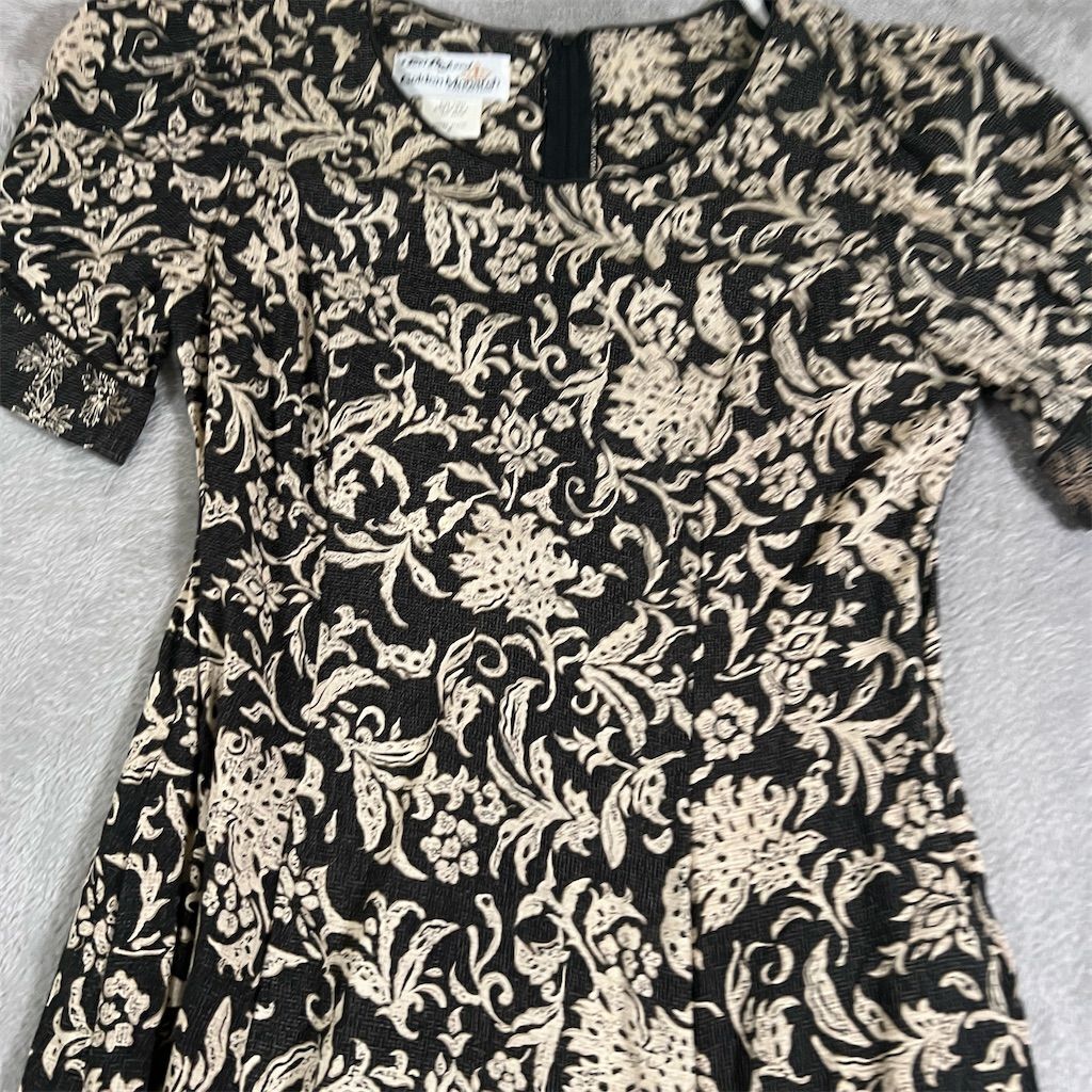 VTG Tori Richard Dress Women's S Black Golden Monarch Muumuu