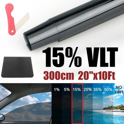 15% VLT Ungeschnittene Fenster Tönung Film UV Block 20''x10ft Auto Home Office