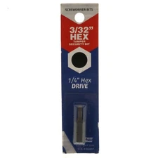 Best Way Tools 86807 Tamper Security 3/32" Hex Recess Screwdriver Bit, 1" Length