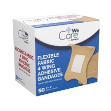 Dynarex Flexible 4 Wing Adhesive Bandages - 3" x 3" - 50/Bx - 24/CASE