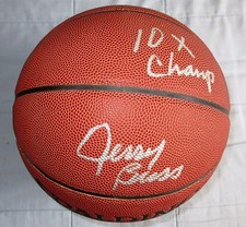 JERRY BUSS SIGNED FULL SIZE BASKETBALL DCCOA LEGENDARY LAKERS OWNER 10 CHAMP HOF