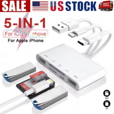 5 in 1 Memory Card Reader USB 3.0 OTG Adapter SD Card Reader For iPhone/iPad LOT