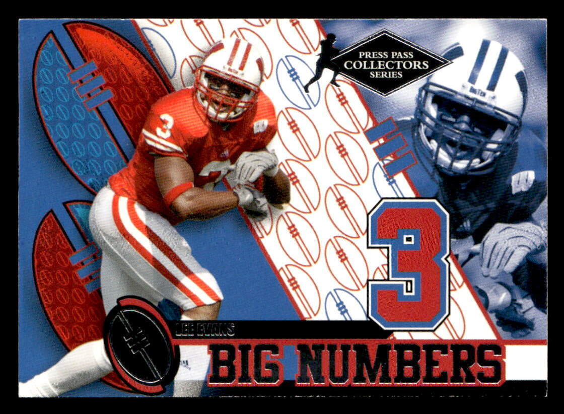 Lee Evans 2004 Press Pass Big Numbers Collectors Series  Card #BN5 Wisconsin
