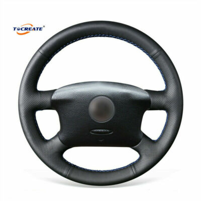 Genuine Leather Steering Wheel Cover for VW Golf 4 Jetta Passat EuroVan #TH01