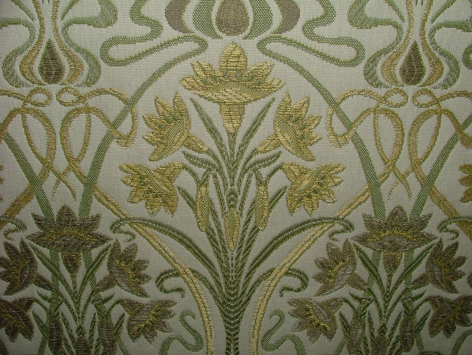Jugendstil Dick Jacquard Sand Designer Vorhang Polster Kissen Verwendung Stoff - Bild 4 von 4