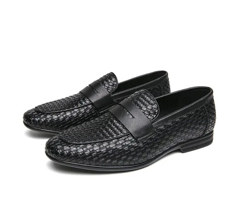 38-46 British Style Mens Slip On Loafers Casual Business Flat Shoes Faux Leather - Picture 3 of 15