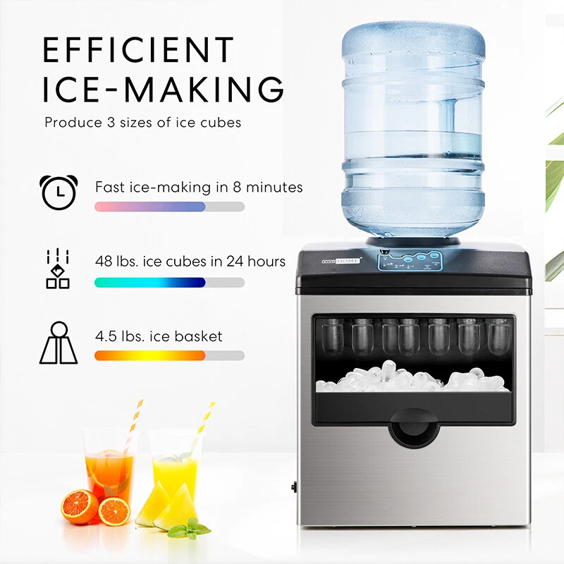 2 in 1 Countertop Ice Cube Maker 48lbs/Day with Water Dispenser Combo Machine - Image 4 of 4