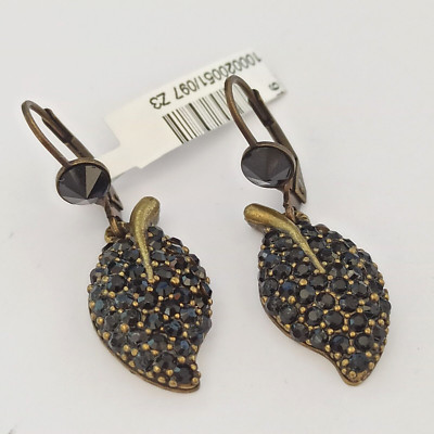 Michal Negrin Earrings Black Elegant Classic Timeless Art Deco Revival Gothic