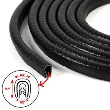 Black 16Ft U Shape Rubber Seal Car Door Edge Guard Molding Trim Protectors Strip