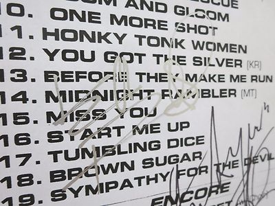ROLLING STONES SIGNED SETLIST ACOA + PROOF! CHARLIE WATTS