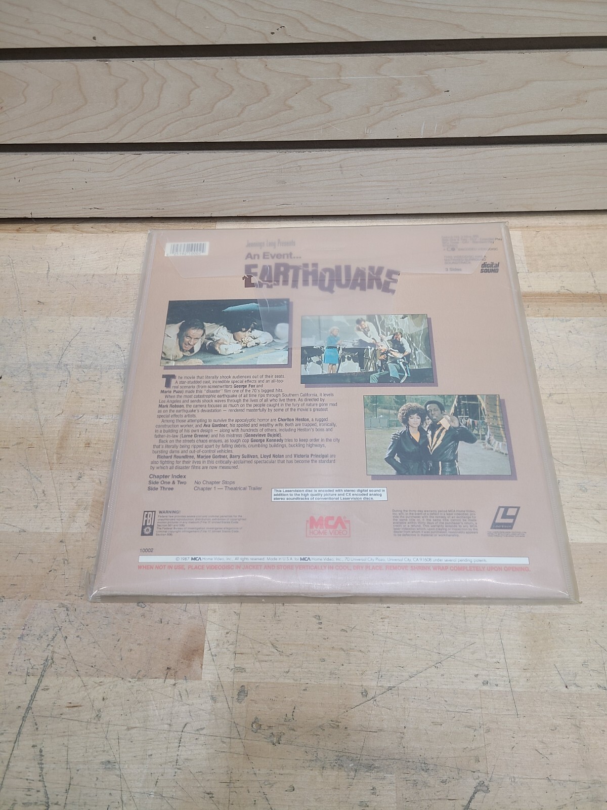 Earthquake Laserdisc Letterbox Edition Charlton Heston Ava Gardner 1974
