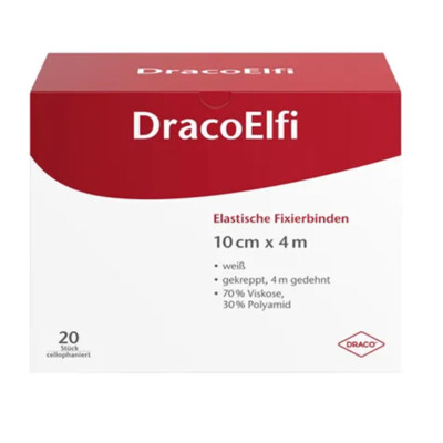 DRACO DracoElfi elastische Fixierbinde 10cm x 4m gekreppt 20 Stück PZN 00736942