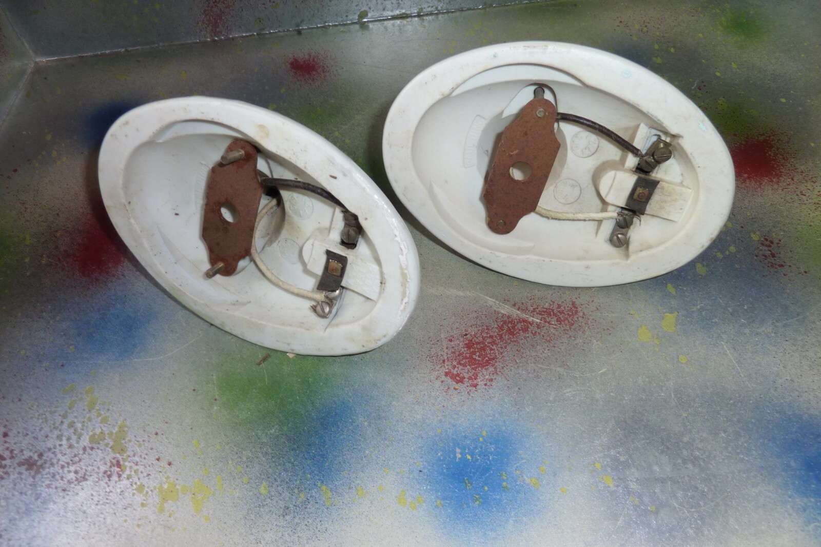 Vintage Pair Porcelain Bath Sconces 30s eBay