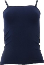 Rhonda Shear Convertible Seamless Bandeau Shelf Bra 2Pc Wine Blue L NWOT 296 