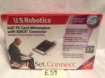 US Robotics USR3056 56K PC Card Winmodem w/ XJACK Connector Internet Access NEW!