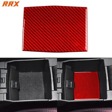 Red Carbon Fiber Central Armrest Storage Box Cover Trim For Toyota Corolla 19-24