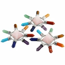 7 Chakra Crystal Energy Generator Healing Reiki Point Pyramid Balance Gem Stone