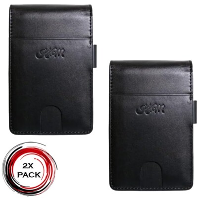 KHIM 2er Pack Herren Leder Geldbörse RFID SAFE Kontaktlos Kartensperre Ausweisschutz