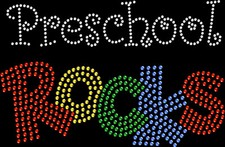 Rhinestone Bling Sparkle Iron On Transfer DIY Preschool Rocks Colors