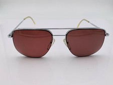 Vintage Logo Paris Silver Metal Pilot Half-Rim Sunglasses France RAMES ONLY